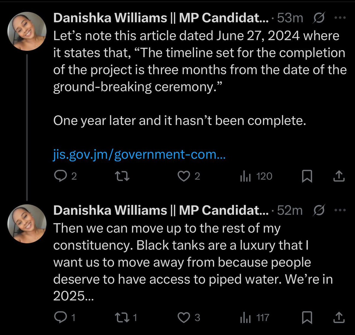 Tag this young lady and make she know that if her Daddy never Robbed Billions of Tax Payers Dollars in the 90s to early 2000s most of these place would a have Water more than 30 years ago

Remember her daddy run the pipes out by Washington blv and didn’t connect dem