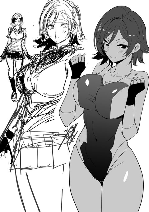 なにがなんやら飛鳥さん、最近飛鳥さんばかり描いてる、外ハネの時期が来てる 