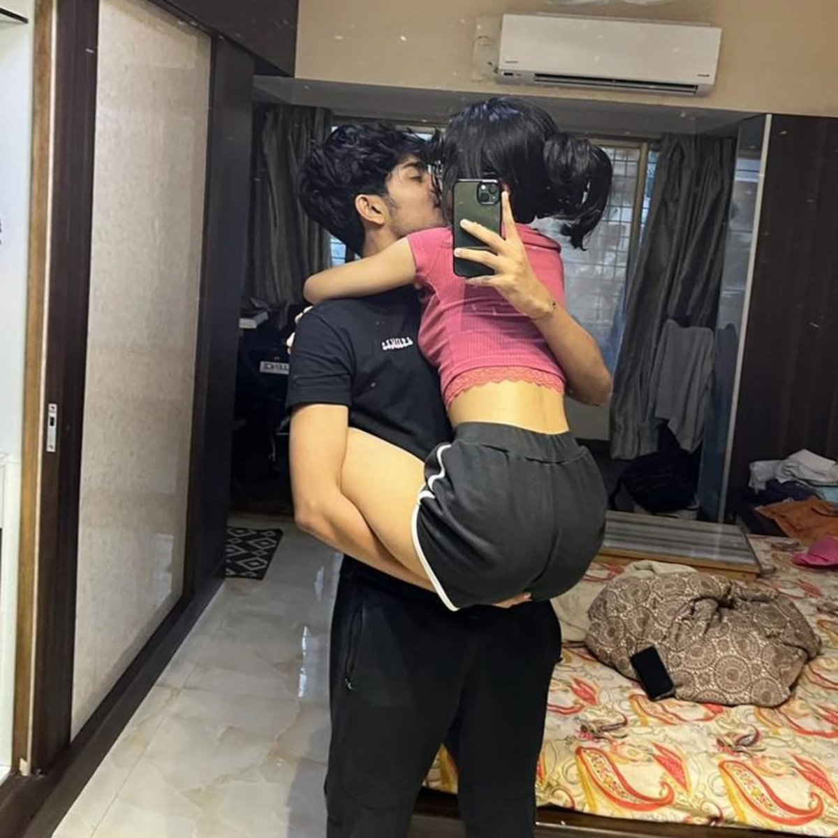 me and my boyfriend at 2am celebrating RCB's win when people were waiting for my bra pic