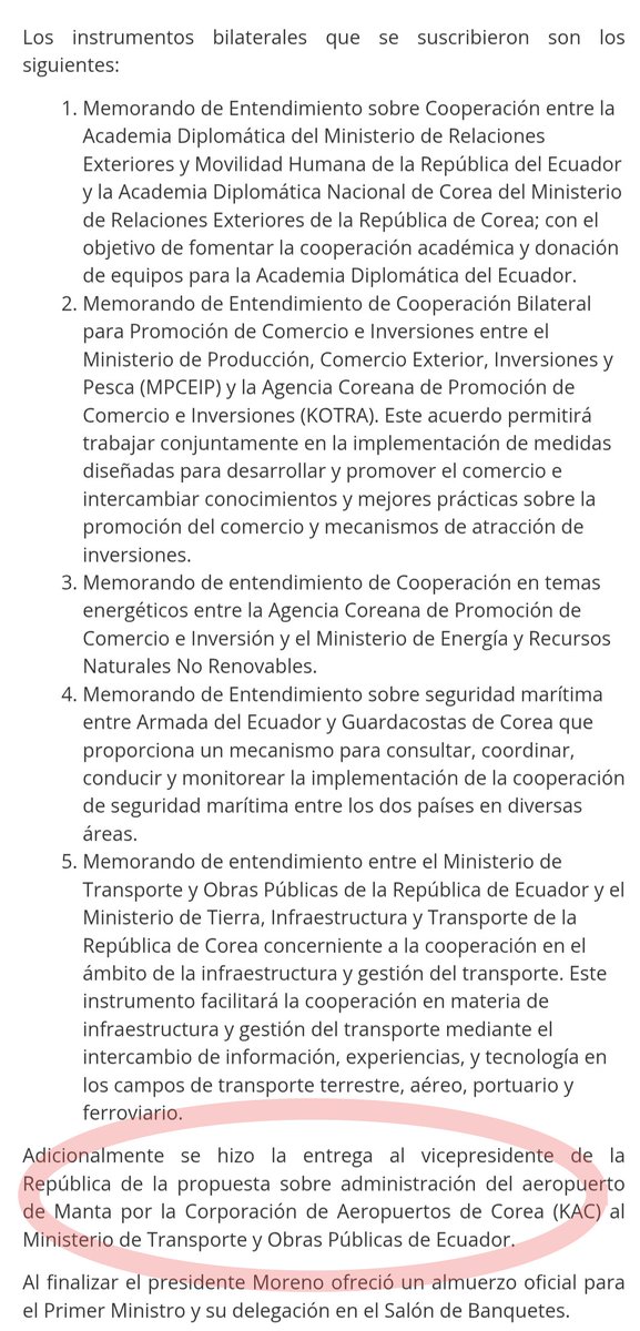 <a href="/dariovherrera/">Darío V. Herrera</a> <a href="/RobertoLuqueN/">Roberto Luque</a> <a href="/Presidencia_Ec/">Presidencia Ecuador 🇪🇨</a> <a href="/ObrasPublicasEc/">Ministerio de Transporte y Obras Públicas 🇪🇨</a> <a href="/CancilleriaEc/">Cancillería del Ecuador 🇪🇨</a> <a href="/eluniversocom/">El Universo</a> <a href="/Teleamazonas24H/">Teleamazonas Noticias</a> <a href="/EcuavisaInforma/">Ecuavisa Noticias</a> <a href="/Primicias/">Primicias</a> <a href="/elcomerciocom/">El Comercio</a> <a href="/eldiarioec/">El Diario - Manabita</a> <a href="/secretariaipp/">Secretaría de Inversiones Público - Privadas 🇪🇨</a> Estimado exministro Herrera, señores exministros MTOP (<a href="/martinezjg/">Gabriel Martínez Castro</a>, <a href="/Marcelo_LoorS/">Marcelo Loor Sojos</a> <a href="/MarceloHCabrera/">Marcelo Cabrera P.</a>), autoridades del país (<a href="/RobertoLuqueN/">Roberto Luque</a>
<a href="/PabloJCevallosP/">Pablo Cevallos Palomeque</a>) y prensa nacional (<a href="/CarlosVerareal/">Carlos Vera</a> <a href="/miguelsolz/">Miguel Ángel Solórzano Z.</a>):