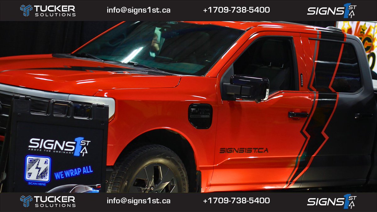 Signs1stNL's tweet photo. Keep an eye out for this beauty on the roads around town, not that it's hard to spot. 😆 

We have lots of @3M matte and glossy wraps like the ones on this truck in all sorts of colours. We can help make your dream car, just contact us! 

#carwraps #truckwrap #3M https://t.co/2wMDlHZVr9