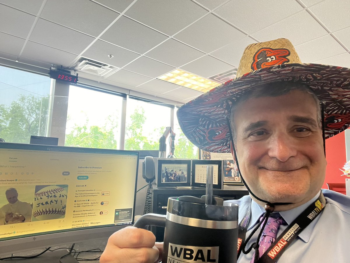 Reporterroblang's tweet photo. We have the best employee swag @wbalradio The hat was given out today at our employee luncheon. I am so wearing this in Ocean City this weekend at the #CAPBA Convention https://t.co/hB9KZu3cu5
