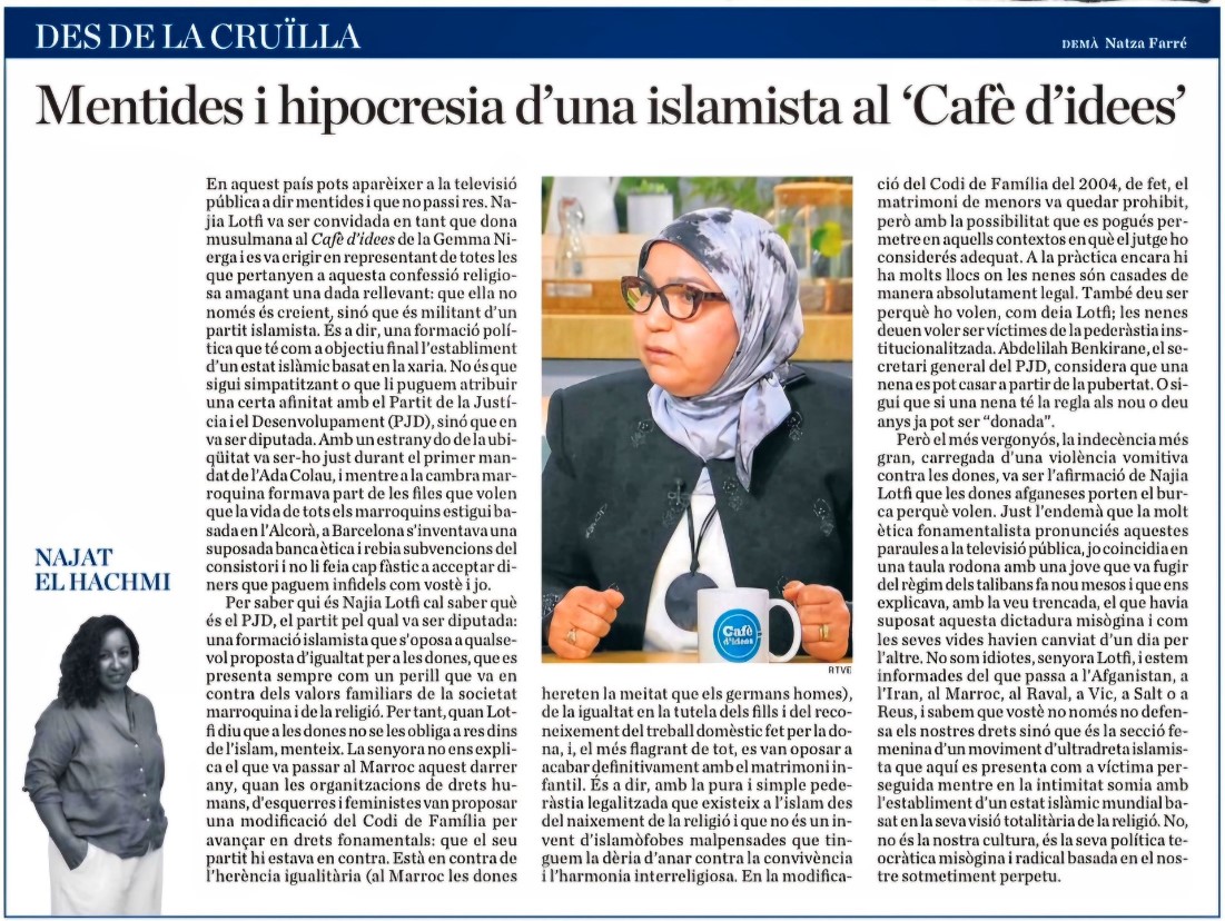 Image for the Tweet beginning: Najat El Hachmi i l'escac