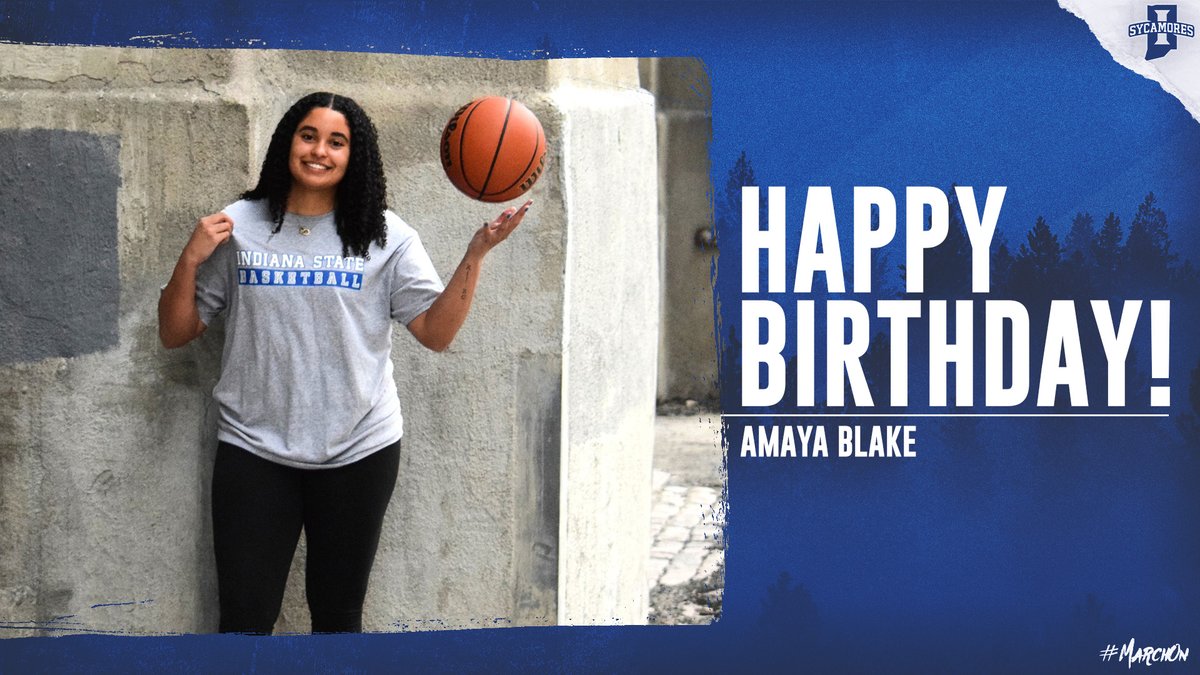 Indiana State Women's Basketball (@indstwbb) on Twitter photo Wishing a happy birthday to one of our newcomers, guard <a href="/amaya_blake24/">Amaya Blake</a>! 🥳
#MarchOn | #ASONE Wishing a happy birthday to one of our newcomers, guard <a href="/amaya_blake24/">Amaya Blake</a>! 🥳
#MarchOn | #ASONE