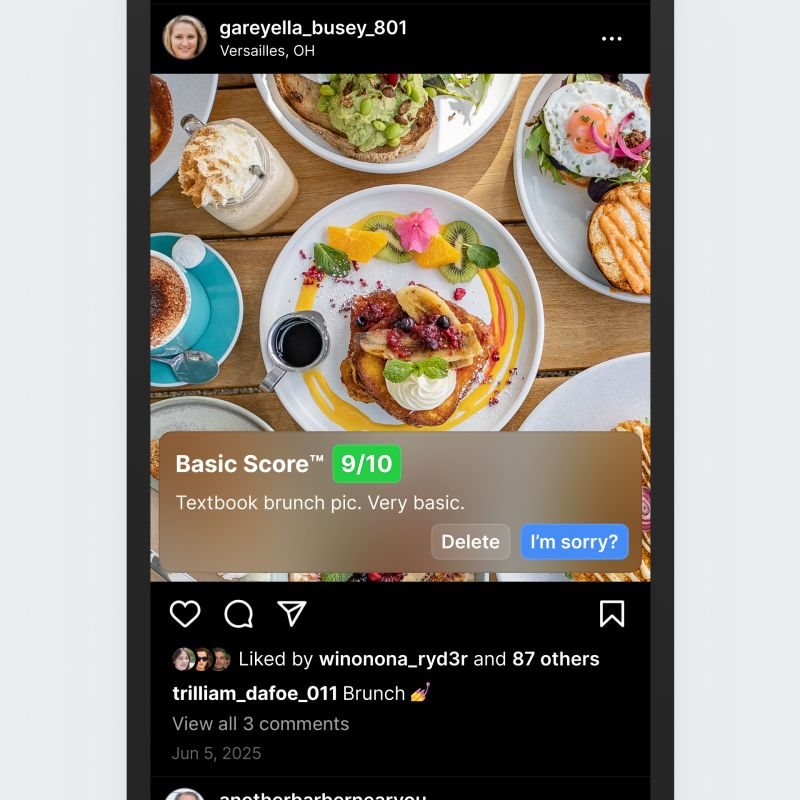 Instagram “basic score”
