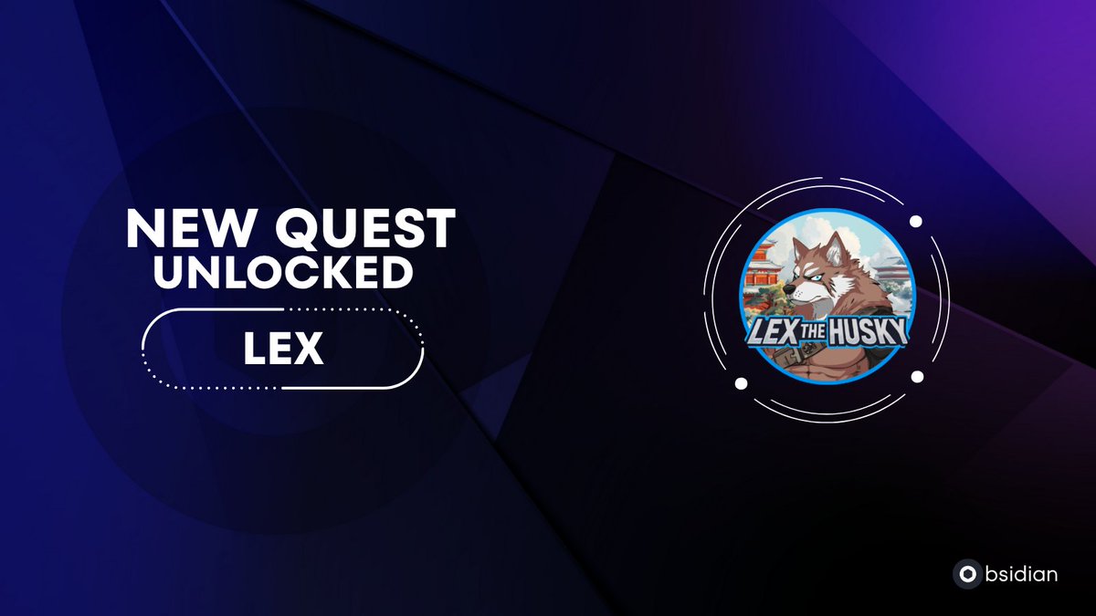 Obsidian Finance (@obsidianswap) on Twitter photo <a href="/Lexthehusky/">Lex The Husky</a> has unlocked a new daily quest for trading $LEX
Earn 2 extra 💎s daily to reach 21 and claim a guaranteed Mystery Prize.
They’ve also added to our Mystery Prize fund. <a href="/Lexthehusky/">Lex The Husky</a> has unlocked a new daily quest for trading $LEX
Earn 2 extra 💎s daily to reach 21 and claim a guaranteed Mystery Prize.
They’ve also added to our Mystery Prize fund.