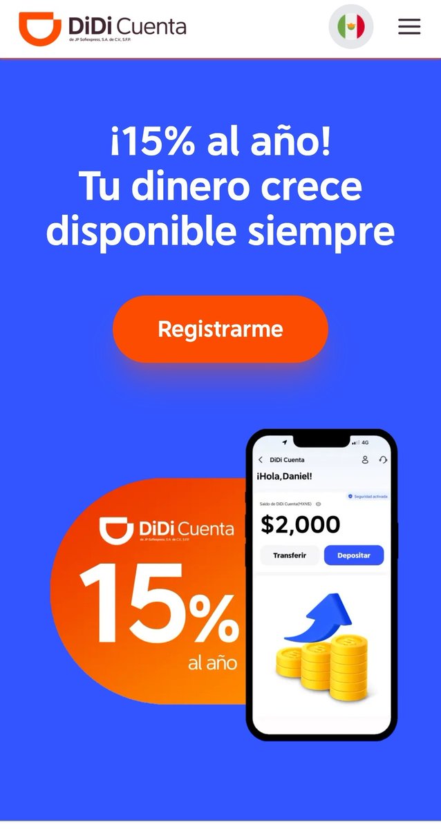 Rodrigorscrz's tweet photo. @mixbits https://t.co/UJWYJfcSPi ahí está lo de la Didi Cuenta, al parecer no hay un límite para el 15%. Solo no pasarse de las 25000 UDIs por ser Sofipo https://t.co/1TynuWxDno