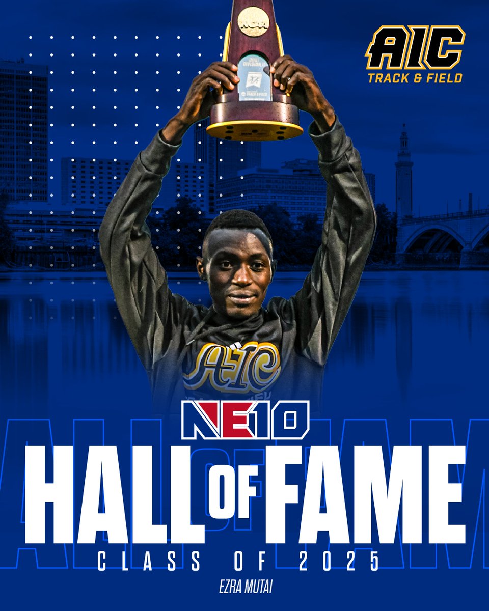 Hall call🗣️

Congratulations to Ezra Mutai of the AIC Men's XC/Track &amp; Field team on his official induction into the NE10 Hall of Fame as one of the ten Class of 2025 honorees!

#AICTrack #AICXC #HallofFame #NE10Embrace