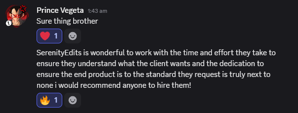 SerenityEdits8's tweet photo. Testimonial from someone with 1.85 Million subs HUGEEEEEEEEEE https://t.co/E7BHE3xizd