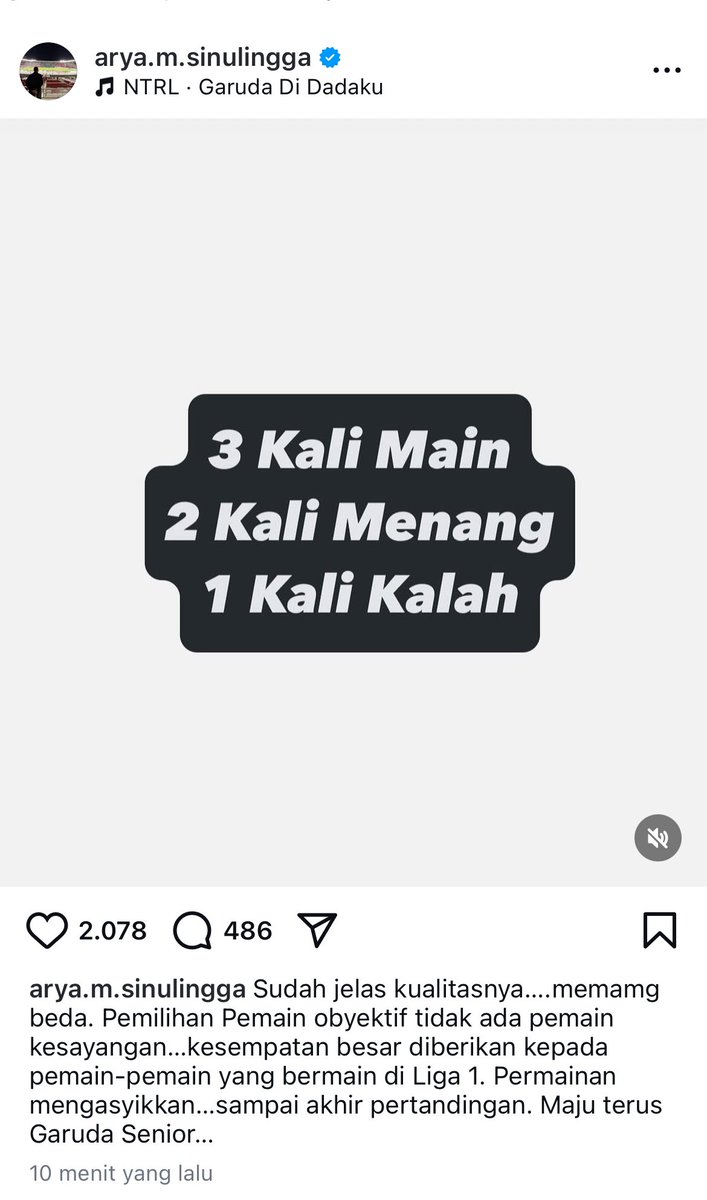 Tujuannya apa yaa Pak Arya Sinulingga bikin postingan kayak gini🙂

Exco PSSI lho😑