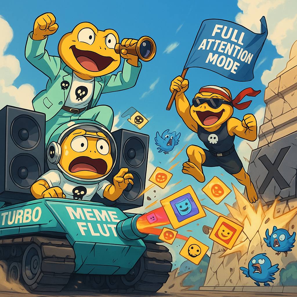 TurboTorge's tweet image. 🐸🔥 $Turbo hits hard.
🗓️ Monday, June 9 – 7PM CET

The swamp shakes. Memes armed.
No launch – a hostile takeover.
No mercy. No chill.
Just $TURBO chaos.

Be there or get left behind. 💣🌪️ #TurboTakeover #memecoin