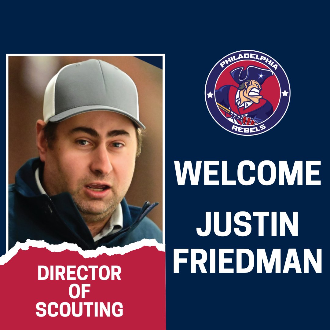 The Rebels are pleased to welcome Justin Friedman as the new Director of Scouting. Friedman is an accomplished scout &amp; coach with over 20 yrs of experience at the Junior &amp; Tier I levels. He also serves in the same role for the Phila. Hockey Club.

Welcome to the Rebellion Justin!