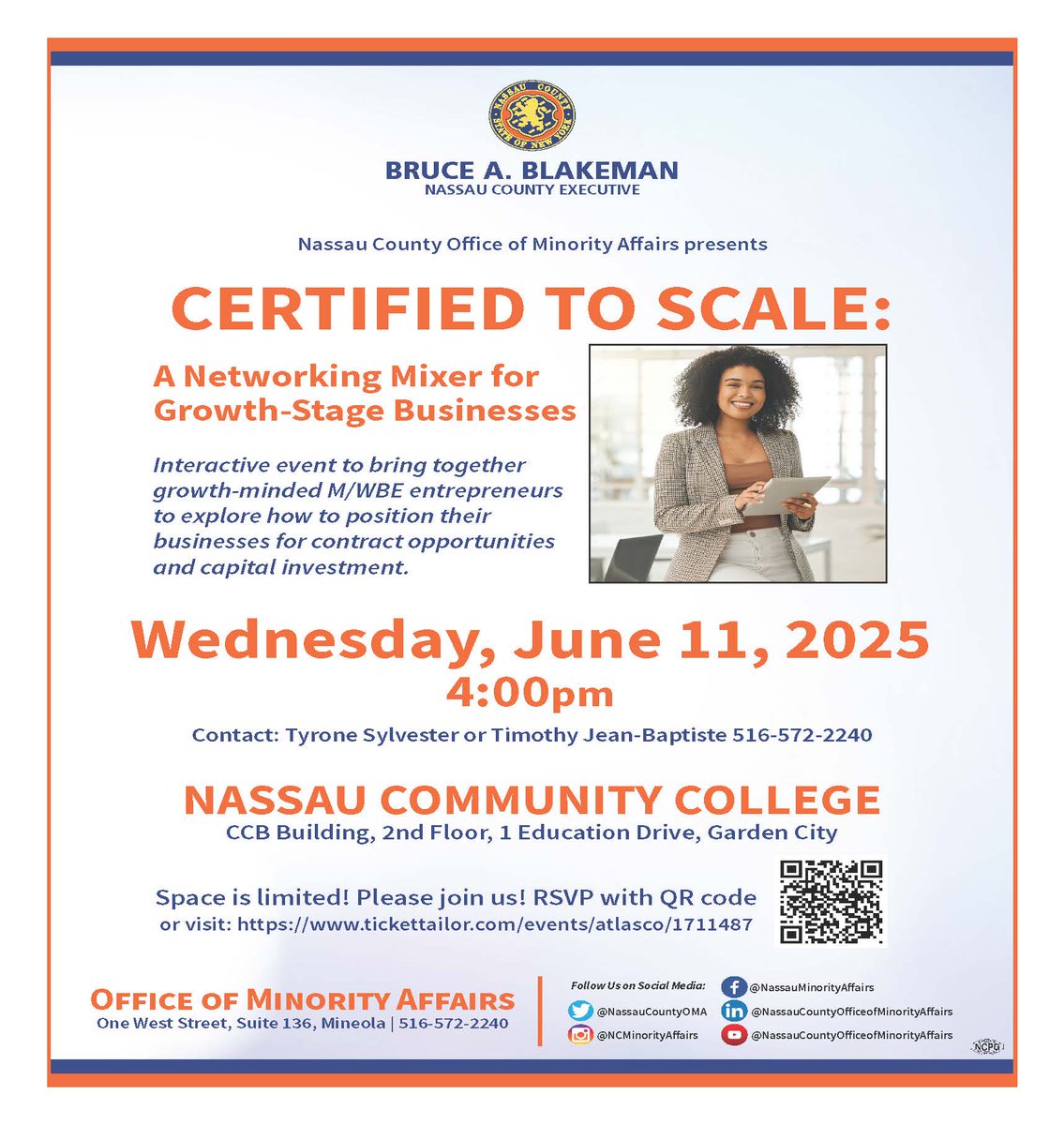 PLEASE JOIN US for a networking mixer held in collaboration with Atlas Collective. 

All are welcome but space is limited! Please join us NEXT WEDNESDAY, June 11th, at Nassau Community College from 4:00 PM.

RSVP using the following link: tickettailor.com/events/atlasco…