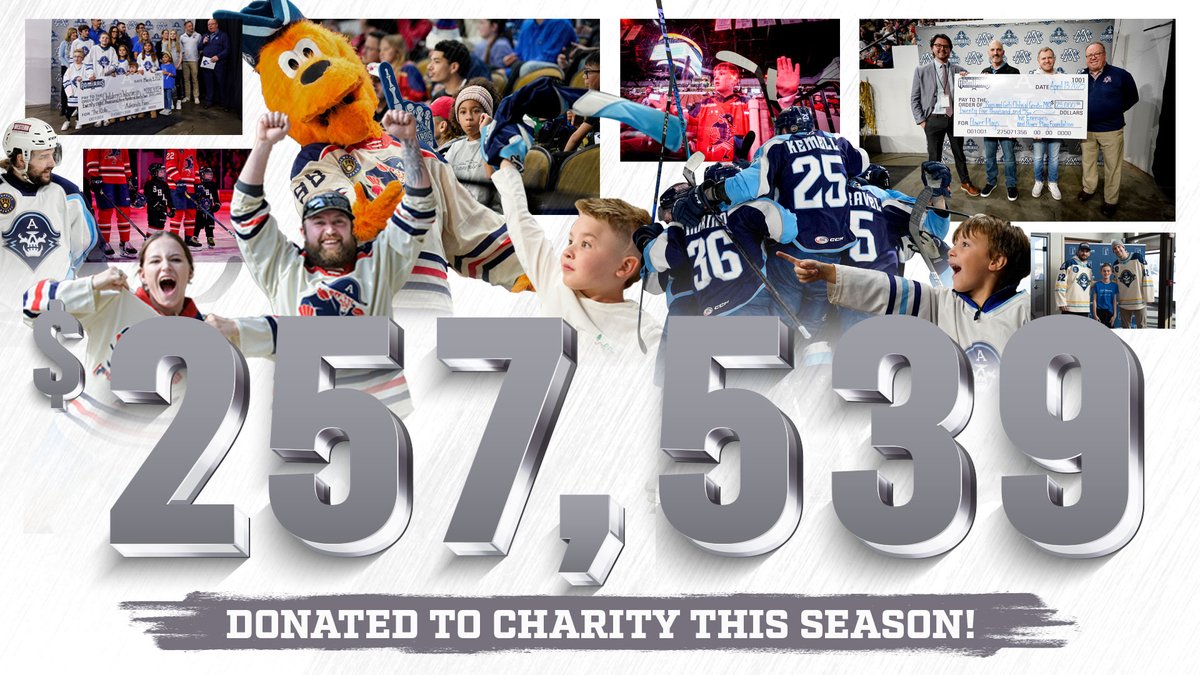 Bigger than the game 💙

We are so proud to announce that we've donated over $257,000 to dozens of local charities over this past season, with special thanks to our incredible fans!

Read more about our charitable support and outreach: bit.ly/3Fst9lo

#MILhockey