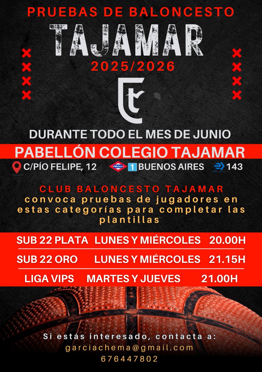 Estamos preparando la temporada 25-26. Si quieres venir a probar para formar parte de nuestra plantilla aquí están los horarios. Anímate