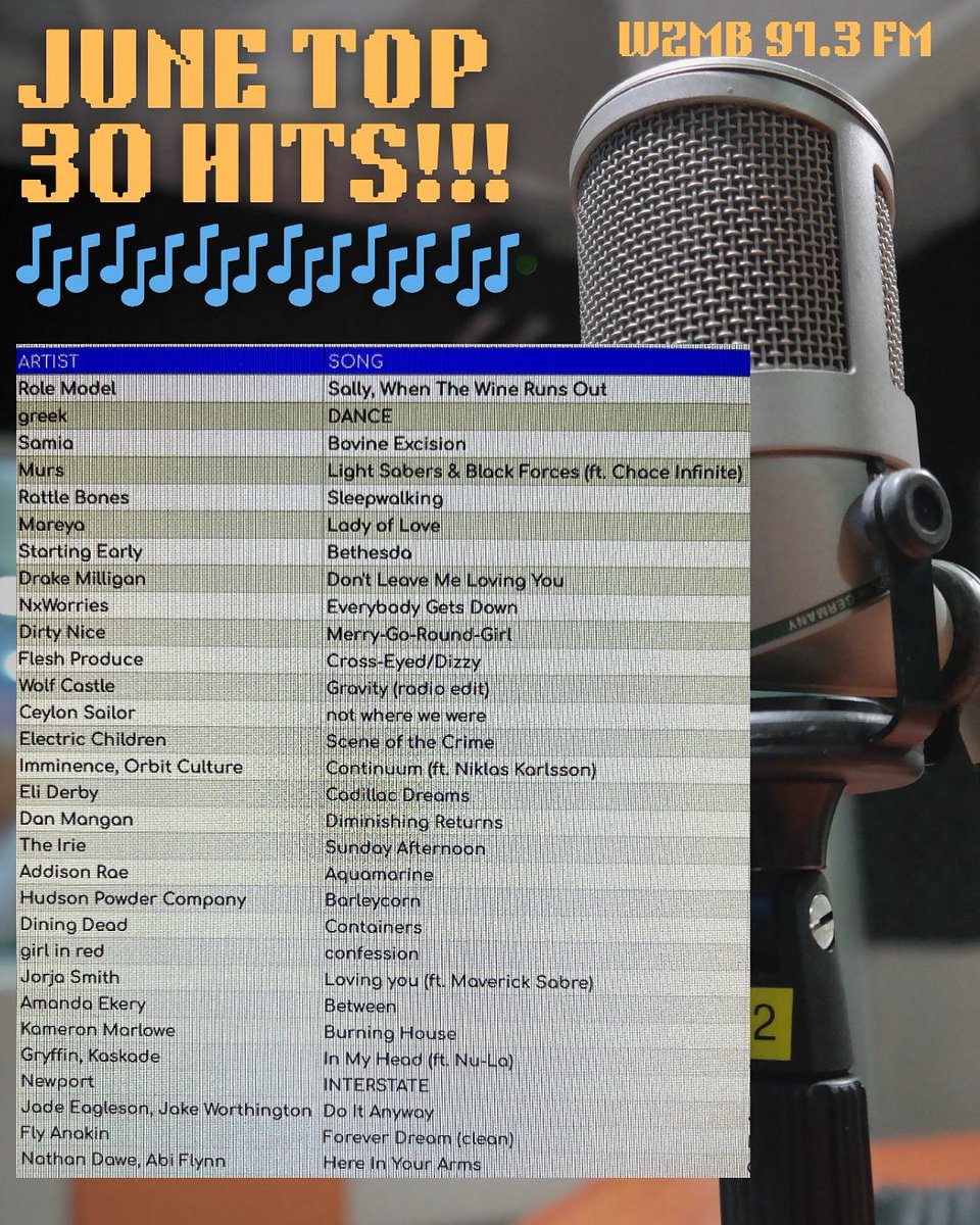 Get your summer groove on with JUNES TOP 30 HITS right here on WZMB 91.3 FM 🎵🕺💃