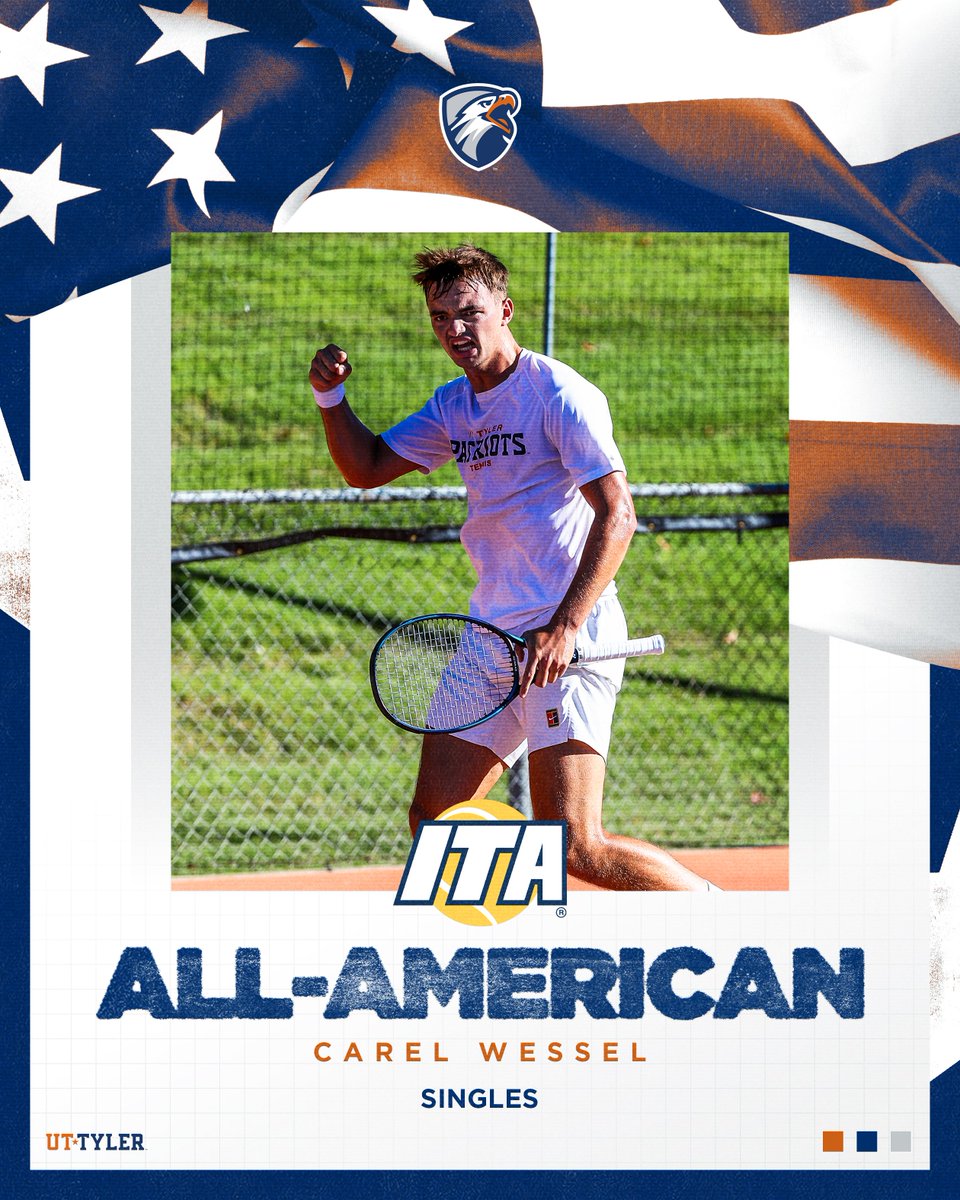 UT Tyler Patriots (@uttylerpatriots) on Twitter photo MTEN | Congratulations to Carel Wessel as he earns ITA All-American honors in singles after a phenomenal year for <a href="/patriotstennis/">UT Tyler Tennis</a>!
RELEASE: tinyurl.com/4udtw4fv
#SwoopSwoop MTEN | Congratulations to Carel Wessel as he earns ITA All-American honors in singles after a phenomenal year for <a href="/patriotstennis/">UT Tyler Tennis</a>!
RELEASE: tinyurl.com/4udtw4fv
#SwoopSwoop
