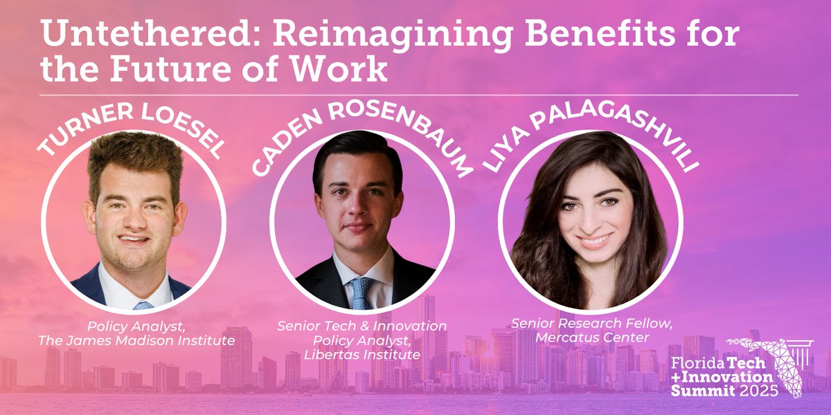 James Madison Institute (@jmsmadisoninst) on Twitter photo As the workforce increasingly embraces flexible employment, we face an unprecedented opportunity to reimagine how workers access essential benefits.
Learn more on this from <a href="/MissLiyaP/">Liya Palagashvili</a>, <a href="/CadenRosenbaum/">Caden Rosenbaum</a> and <a href="/turnerloesel/">Turner Loesel</a>: jamesmadison.org/techsummit2025/
<a href="/mercatus/">Mercatus Center</a> @libertas As the workforce increasingly embraces flexible employment, we face an unprecedented opportunity to reimagine how workers access essential benefits.
Learn more on this from <a href="/MissLiyaP/">Liya Palagashvili</a>, <a href="/CadenRosenbaum/">Caden Rosenbaum</a> and <a href="/turnerloesel/">Turner Loesel</a>: jamesmadison.org/techsummit2025/
<a href="/mercatus/">Mercatus Center</a> @libertas