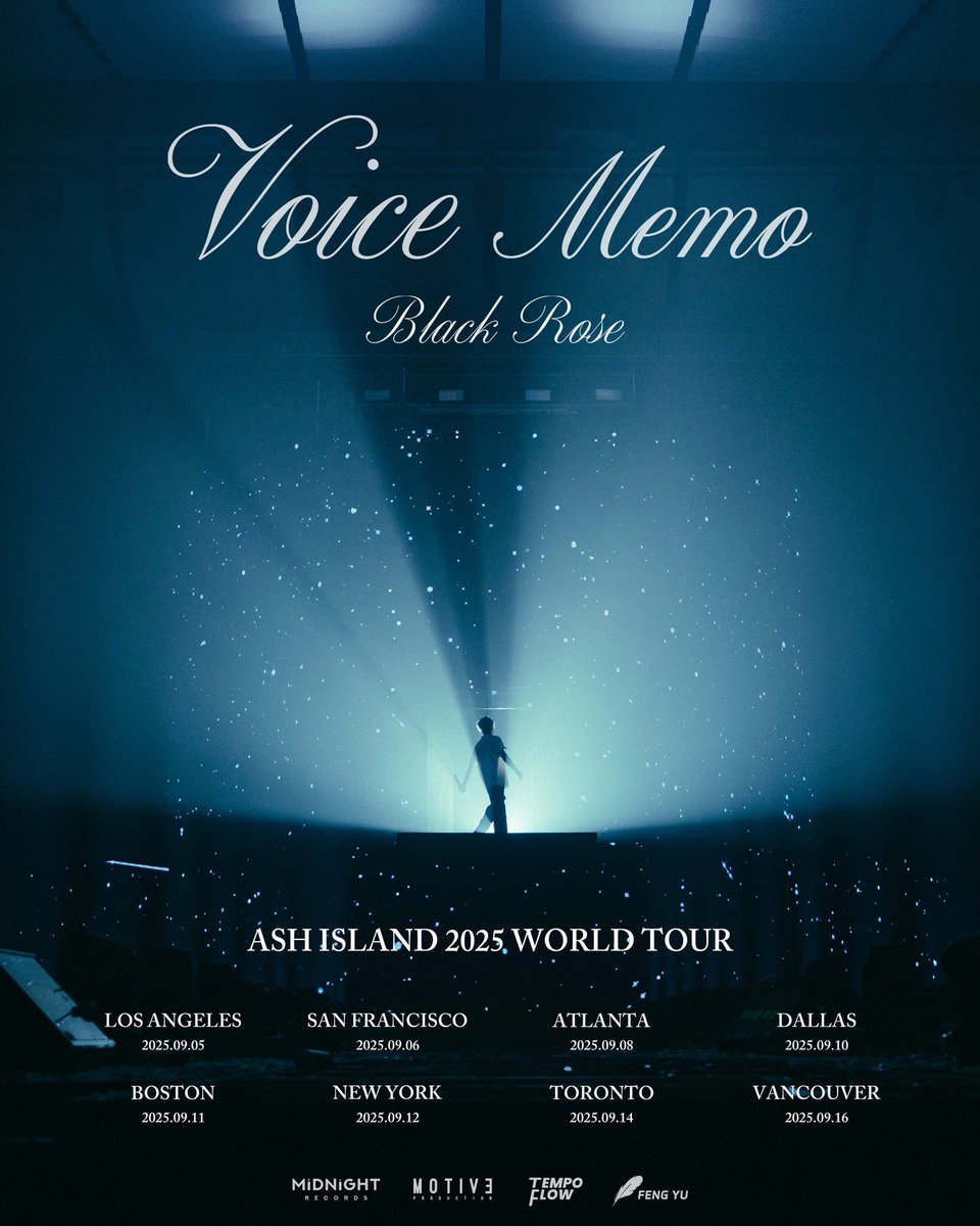 tempoflowENT's tweet photo. ASH ISLAND 2025 WORLD TOUR
<Voice Memo: Black Rose> 🥀🖤
The long-awaited tour is finally happening. ASH ISLAND is bringing his voice across oceans for the first time ever in North America.

#ASHISLAND #NorthAmericaTour2025 #ASHISLANDLIVE #Kpop #Tempoflow https://t.co/iokzii1X8s