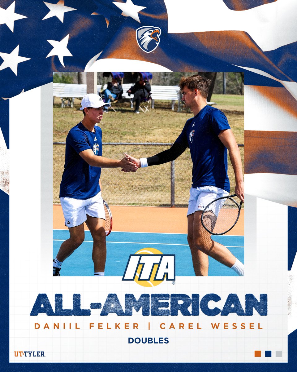 UT Tyler Patriots (@uttylerpatriots) on Twitter photo MTEN | Congratulations to Carel Wessel and Daniil Felker as they combine for an ITA All-American honor in doubles, just the second duo to earn the award in the D2 era for <a href="/patriotstennis/">UT Tyler Tennis</a>!
RELEASE: tinyurl.com/4udtw4fv
#SwoopSwoop MTEN | Congratulations to Carel Wessel and Daniil Felker as they combine for an ITA All-American honor in doubles, just the second duo to earn the award in the D2 era for <a href="/patriotstennis/">UT Tyler Tennis</a>!
RELEASE: tinyurl.com/4udtw4fv
#SwoopSwoop