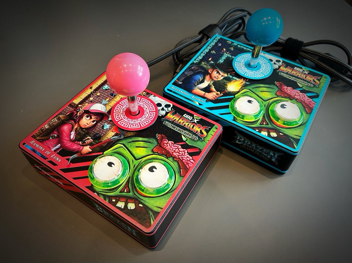 AmigaforMortals's tweet photo. What do you get if you cross an Immortal Joystick with a zombie?

@Immortaljoystix teamed up with @tonywarriner &amp; @StooCambridge to find out!

Designed specifically to accompany their new game UrbX Warriors, which you can back on Kickstarter right now!

https://t.co/YDRgz227mv https://t.co/Qh8yTfKRR0