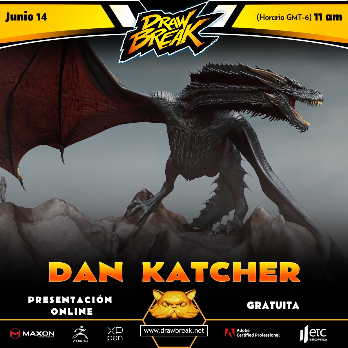 DrawBreak's tweet photo. Este mes de junio, no te pierdas la oportunidad de conocer y platicar con Dan Katcher, el creador de los "Dragones de Juego de Tronos".
Para apartar lugar solo necesitas enviar un mail con tu nombre.
* Presentación en inglés / Cupo limitado.
#drawbreak https://t.co/LZxFM6vS9R