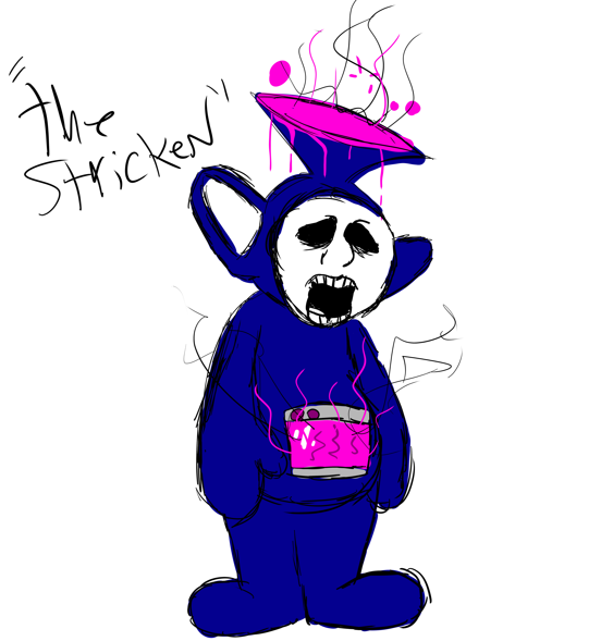 Galactmu's tweet image. Stricken copyright free design doodle #pillarchase2 #stricken #tinkywinky #slendytubbies