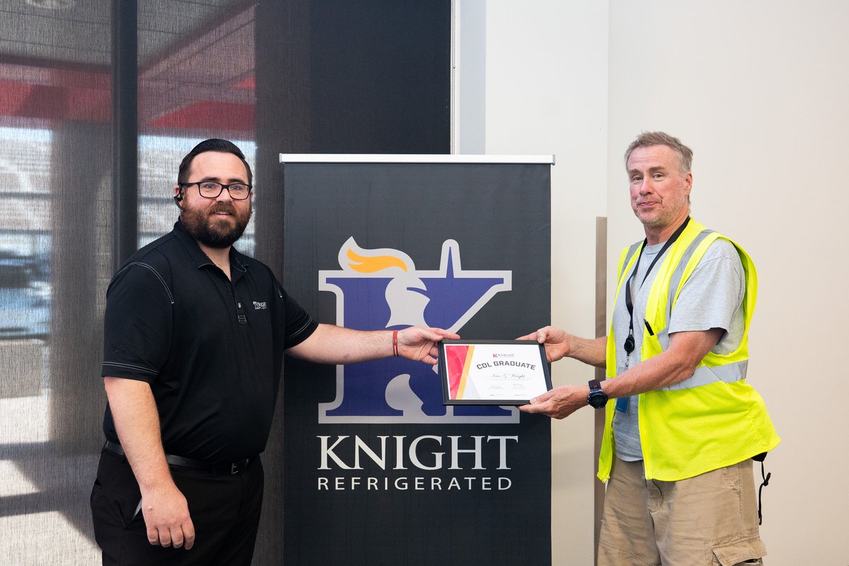 DriveKnight's tweet photo. Ian passed his road test and earned his Class A CDL! π
Right after, he met his future Driver Development Manager, Ronnie, at the #KnightPhoenix Refrigerated team. The two spoke about his next steps towards joining the fleet.
#DriveKnight https://t.co/GZk4AIjIc4