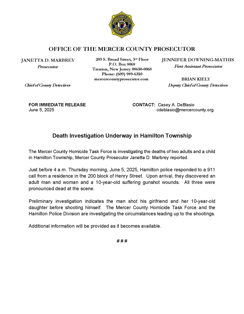 Hamilton Police Division; Mercer County NJ (@hamilton_police) on Twitter photo 