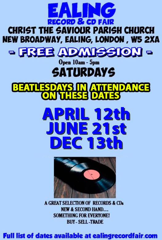 Beatlesdays News, London Ealing Record and CD Fair Saturday June 21st - mailchi.mp/0b863904c712/g…