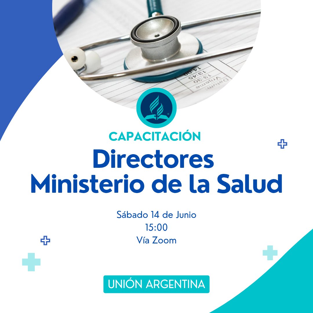 GermanMPauletti's tweet photo. El sábado 14 de Junio a las 15:00 tendremos, de manera virtual, una capacitación para los directores de salud de todas las iglesias de @AdventistasAr 
Solicita el link con el Departamental de Salud de tu Asociación o Misión. Te esperamos.
@caviglionedario @brunoraso https://t.co/fQW5xBRFn7