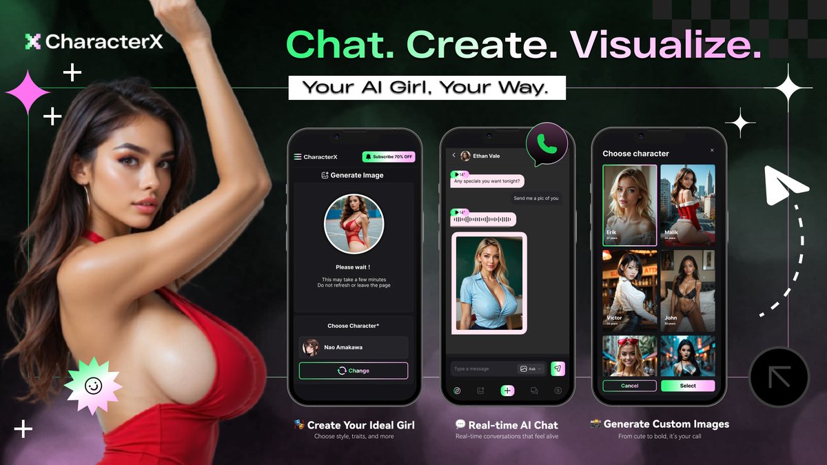 🔥Your Dream AI Girl is Waiting.🔥
Chat with her. Shape her. See her come to life in stunning images.
💬 Real Conversations
🎭 Create Unique Personalities
📸 Generate Custom Pics (yes, even those)
🔥Start now👉t.me/CharacterX_bot