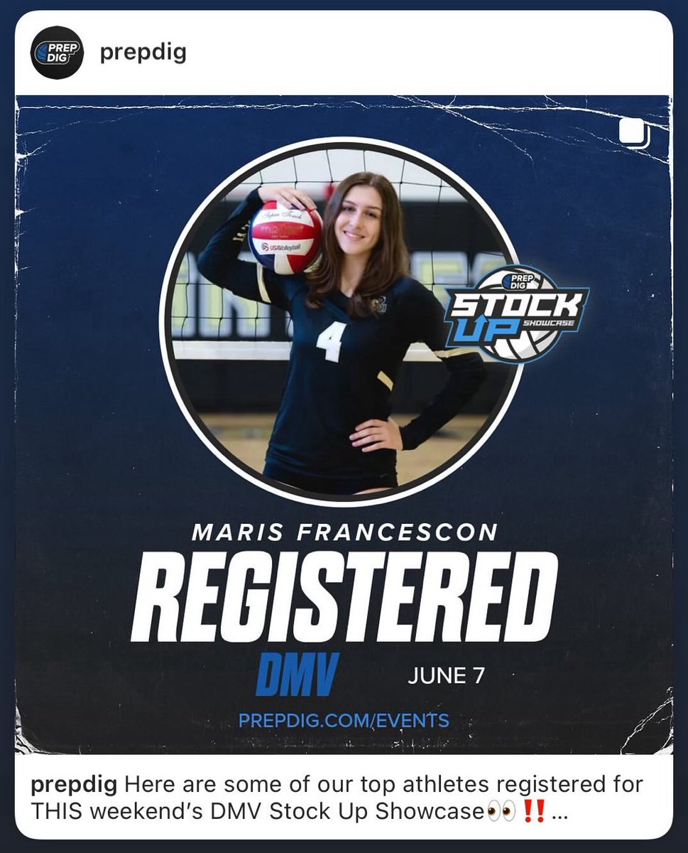 Maris Francescon (@marisvb4) on Twitter photo Thanks, <a href="/PrepDig/">Prep Dig š</a>, for naming me as a TOP ATHLETE attending the DMV Stock Up Showcase! #classof2028 #setter #collegerecruiting Thanks, <a href="/PrepDig/">Prep Dig š</a>, for naming me as a TOP ATHLETE attending the DMV Stock Up Showcase! #classof2028 #setter #collegerecruiting