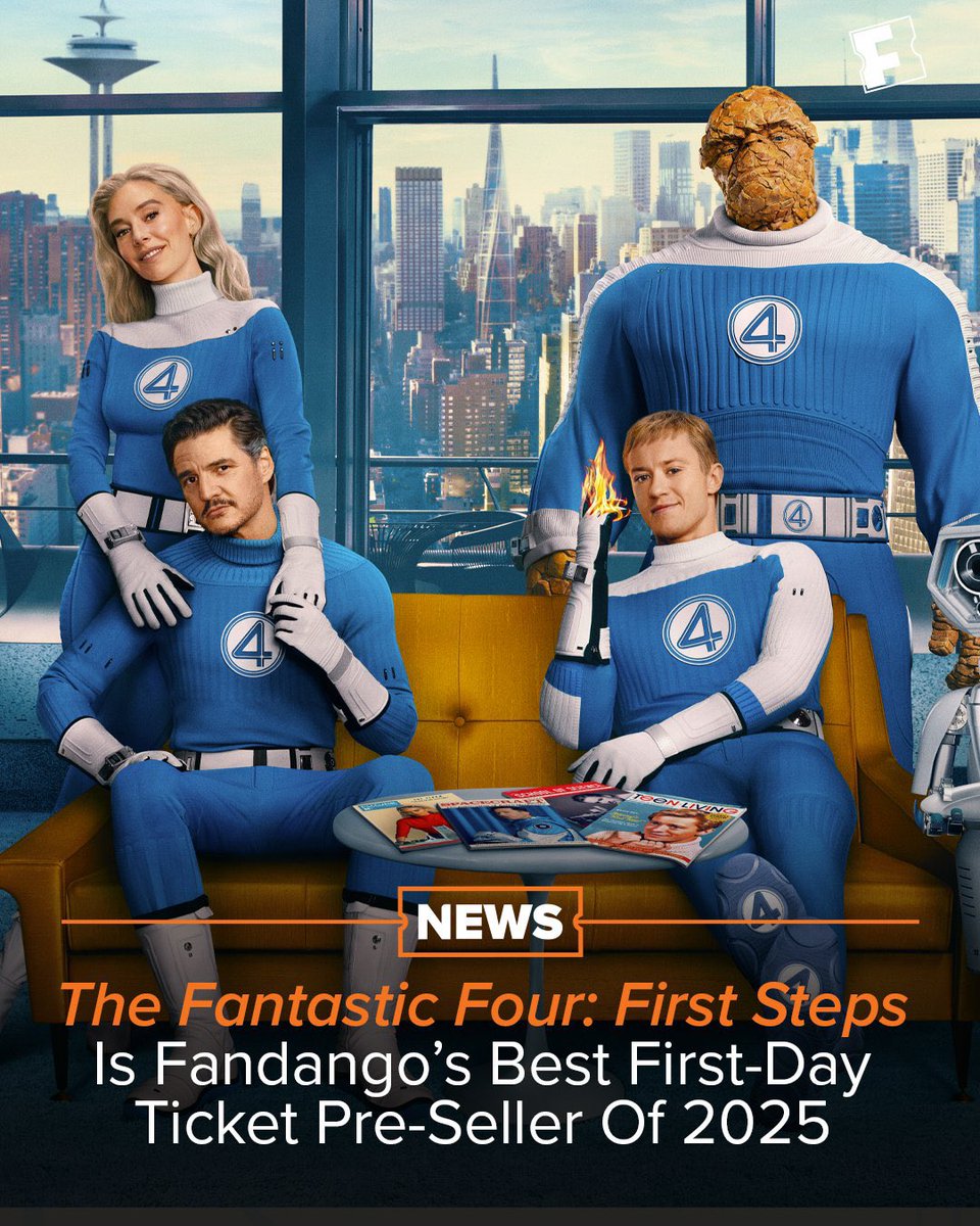 El_Taquillas's tweet image. #FantasticFourFirstSteps es nombrada como la #pelicula con la preventa domestica mas alta durante su 1er día de acuerdo a #Fandango en lo que va de 2025.

Supera a #LiloyAndStitch y #MissionImpossible8 , #Superman aun no empieza su preventa domestica👀

#noticias #peliculas #cine