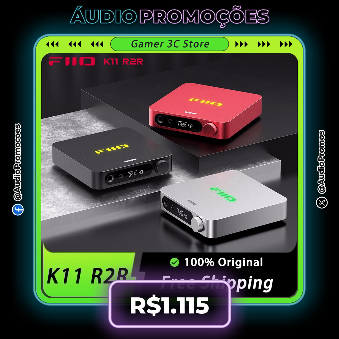 audiopromos's tweet image. SOM PERFEITO? SÓ COM FIIO! 🎶🎧

🔊 Fiio K11 Amplificador Hi-Fi Portátil DSD
💵 R$1.115

🔗 s.click.aliexpress.com/e/_oDf2H7l

#Audiofile #HiFi #FonesDeOuvido