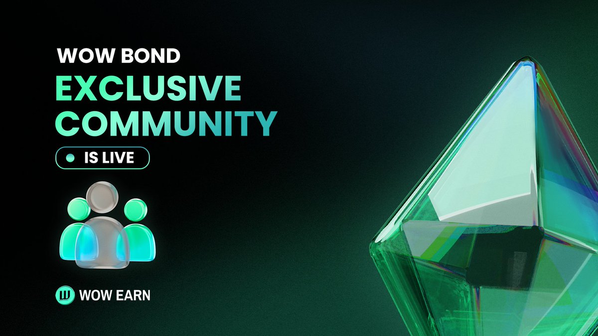 Wellz (@wellz_19) on Twitter photo The WOW BOND Exclusive Group is NOW LIVE 🤝
A Thread 🧵 
Join us to connect with fellow BOND seekers and get early access to key ecosystem updates by joining the WOW BOND exclusive community on Telegram (t.me/wowbond)
1/9 The WOW BOND Exclusive Group is NOW LIVE 🤝
A Thread 🧵 
Join us to connect with fellow BOND seekers and get early access to key ecosystem updates by joining the WOW BOND exclusive community on Telegram (t.me/wowbond)
1/9