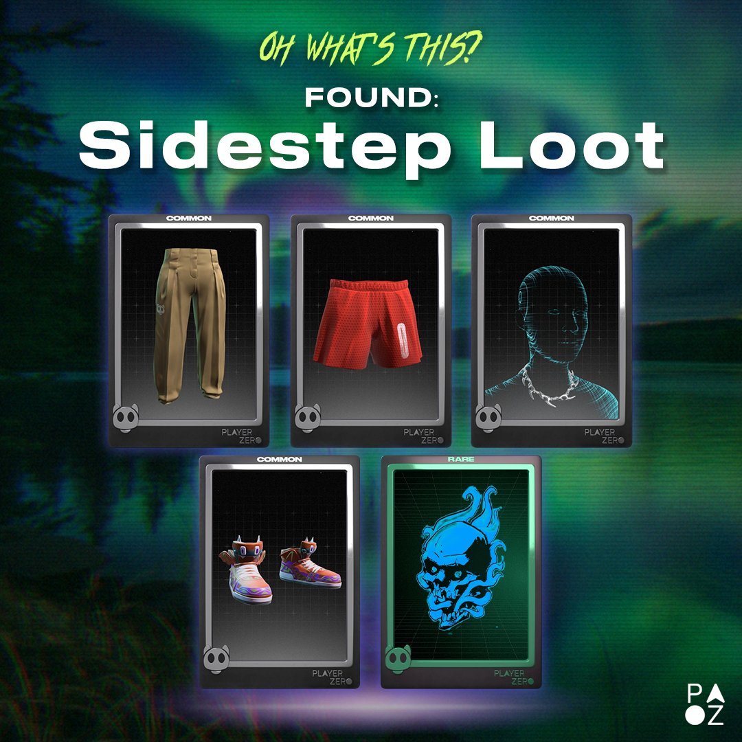 Sidestep Loot Update 🏆

5 PlayerZero NFTs have been found by brave Adventurers so far!

That leaves 115 prizes still up for grabs- be sure to check in daily &amp; Supercharge your Avatar for the best odds to find yours 🗺️
