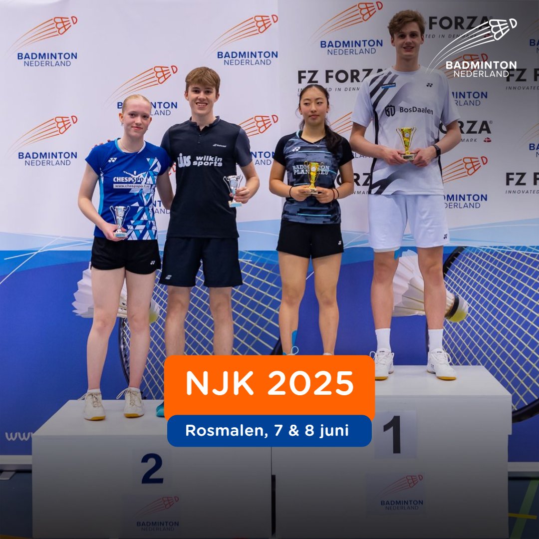 NJK aankomend weekend in Rosmalen! 🏆🏸

Dit weekend (7 en 8 juni) strijden de beste Nederlandse jeugdspelers om de nationale titels in verschillende leeftijdscategorieën bij de NJK 2025. Wij wensen alle jeugdspelers die deelnemen alvast veel succes!👏

(📸 René Lagerwaard)