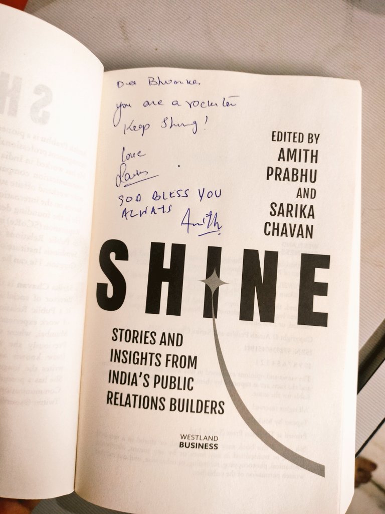 Bhumika Agarwal (@bhumikaaa20) on Twitter photo Two people I’ve looked up to in different phases over the past 2 years have come together as co-authors again. Watching <a href="/amithpr/">Amith - 🇮🇳</a> & <a href="/Sourikka/">Sarika Chavan</a> launch #ShinetheBook today at <a href="/KitabKhanaBooks/">Kitab Khana</a> felt like a full-circle moment.
Grab your copy if you’re in PR (or just curious). 🫶🏻✨ Two people I’ve looked up to in different phases over the past 2 years have come together as co-authors again. Watching <a href="/amithpr/">Amith - 🇮🇳</a> & <a href="/Sourikka/">Sarika Chavan</a> launch #ShinetheBook today at <a href="/KitabKhanaBooks/">Kitab Khana</a> felt like a full-circle moment.
Grab your copy if you’re in PR (or just curious). 🫶🏻✨