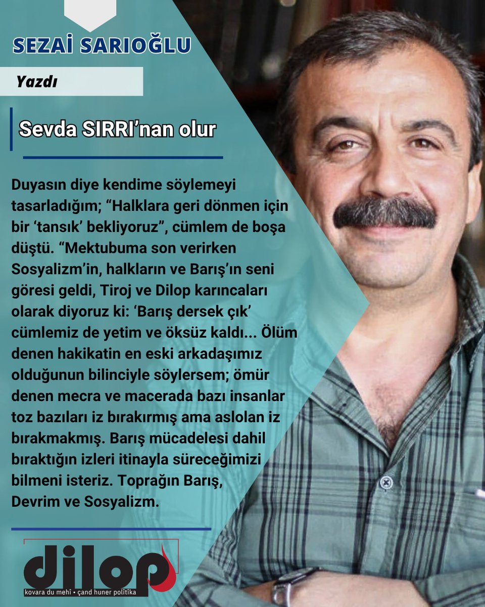 Sevda SIRRI’nan olur

✍️SEZAİ SARIOĞLU

#SırrıSüreyyaÖnder🌿

🔗kovaradilop.net/2025/06/02/sev…