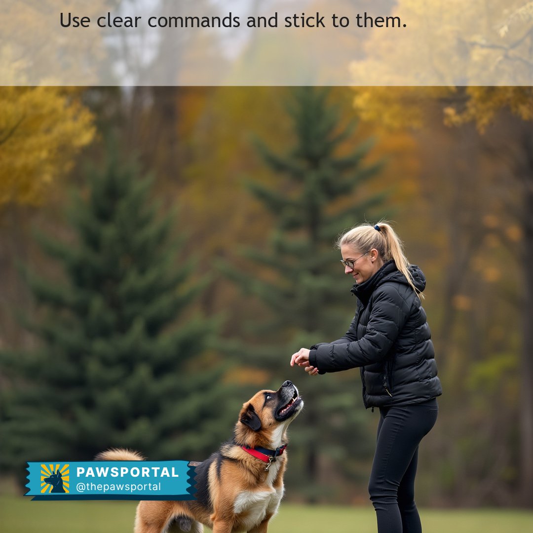 ThePawsportal's tweet image. Clear words, clear results! Speak their language. 🗣️ #DogCommands #TrainingTips