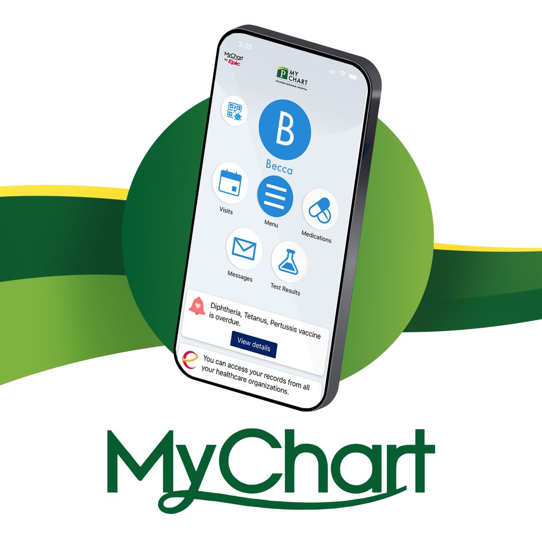 Have you signed up for MyChart yet? Enroll at Pullman Regional Hospital or one of our clinics at your next appointment or self-enroll by downloading the MyChart app, select Pullman Regional Hospital, and select 'Sign up Online.' Learn more: bit.ly/3Z5jvvw