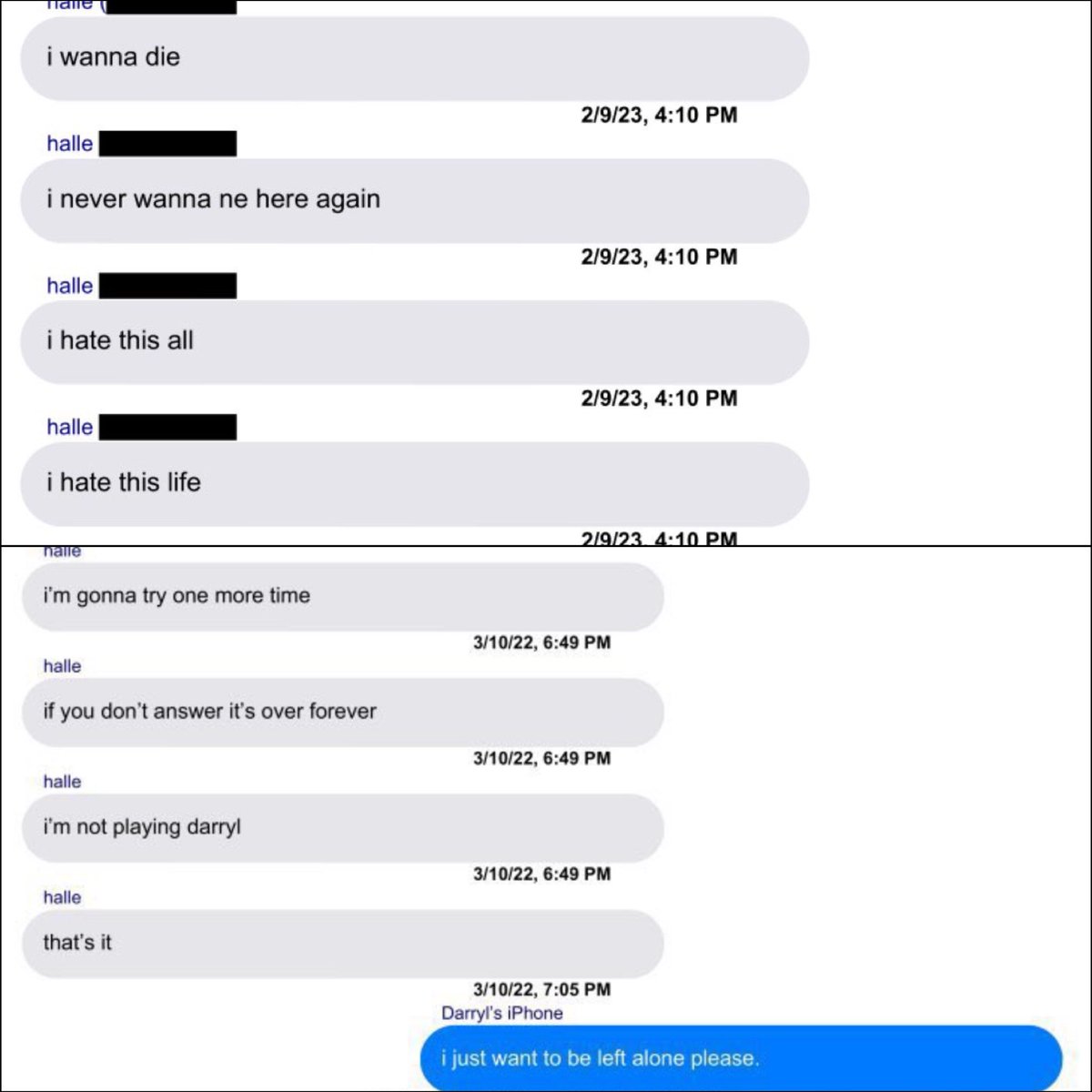 realftc's tweet photo. These texts from Halle Bailey is crazy https://t.co/7JVS2Sd6V5