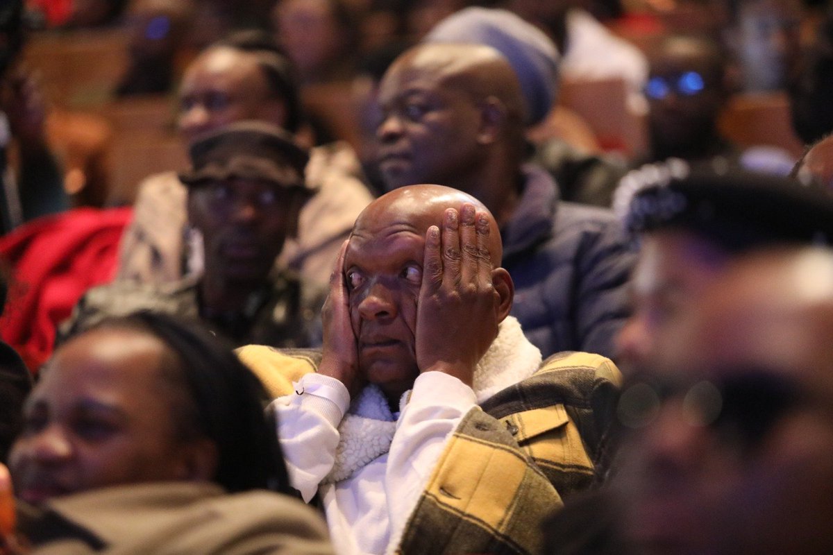IOL's tweet image. A heartfelt farewell to an icon. Loved ones, colleagues, and fans gathered at the State Theatre to honor the legacy of the award-winning actor. 🎭💔  
#PresleyChweneyagae  #StateTheatre  #Pretoria #SouthAfrica 
Pictures: Oupa Mokoena/Independent Newspapers