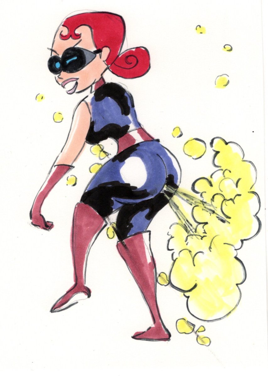 (Commission) Major Dr Ghastly from Billy and Mandy lifting up her leg to do a standing fart.  Been waiting for someone to commission her ever since the first Eris commission.