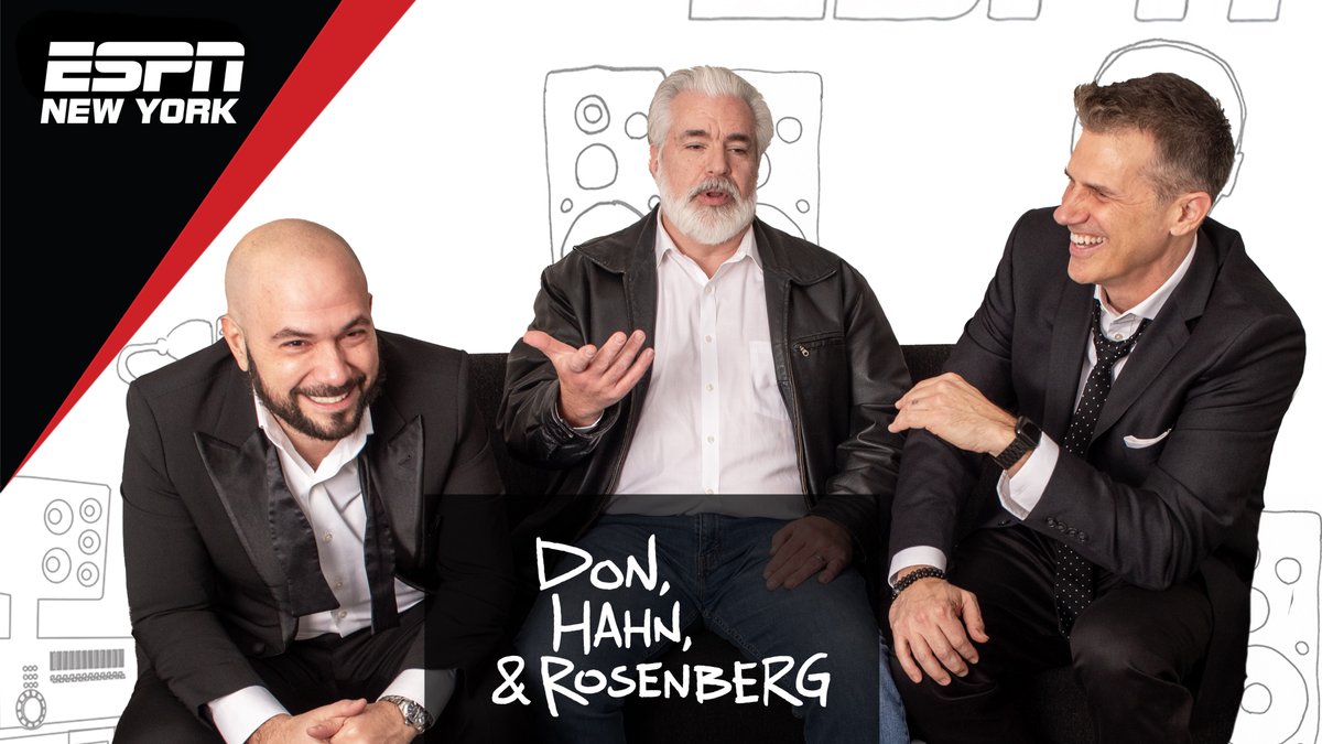 Don, Hahn & Rosenberg (@dhronespn) on Twitter photo COMING UP AT 3PM
Do the #Mets have the Dodgers number? What will the NBA do for an encore after an epic Cup Final Game 1?
- 3:30 <a href="/michaelrubin/">Michael Rubin</a>
- 5:00 <a href="/RealMichaelKay/">Michael Kay</a>
Listen on <a href="/ESPNNewYork/">ESPN New York</a>, the ESPN NY App, TuneIn, ESPNNY.com or on your smart speakers. COMING UP AT 3PM
Do the #Mets have the Dodgers number? What will the NBA do for an encore after an epic Cup Final Game 1?
- 3:30 <a href="/michaelrubin/">Michael Rubin</a>
- 5:00 <a href="/RealMichaelKay/">Michael Kay</a>
Listen on <a href="/ESPNNewYork/">ESPN New York</a>, the ESPN NY App, TuneIn, ESPNNY.com or on your smart speakers.