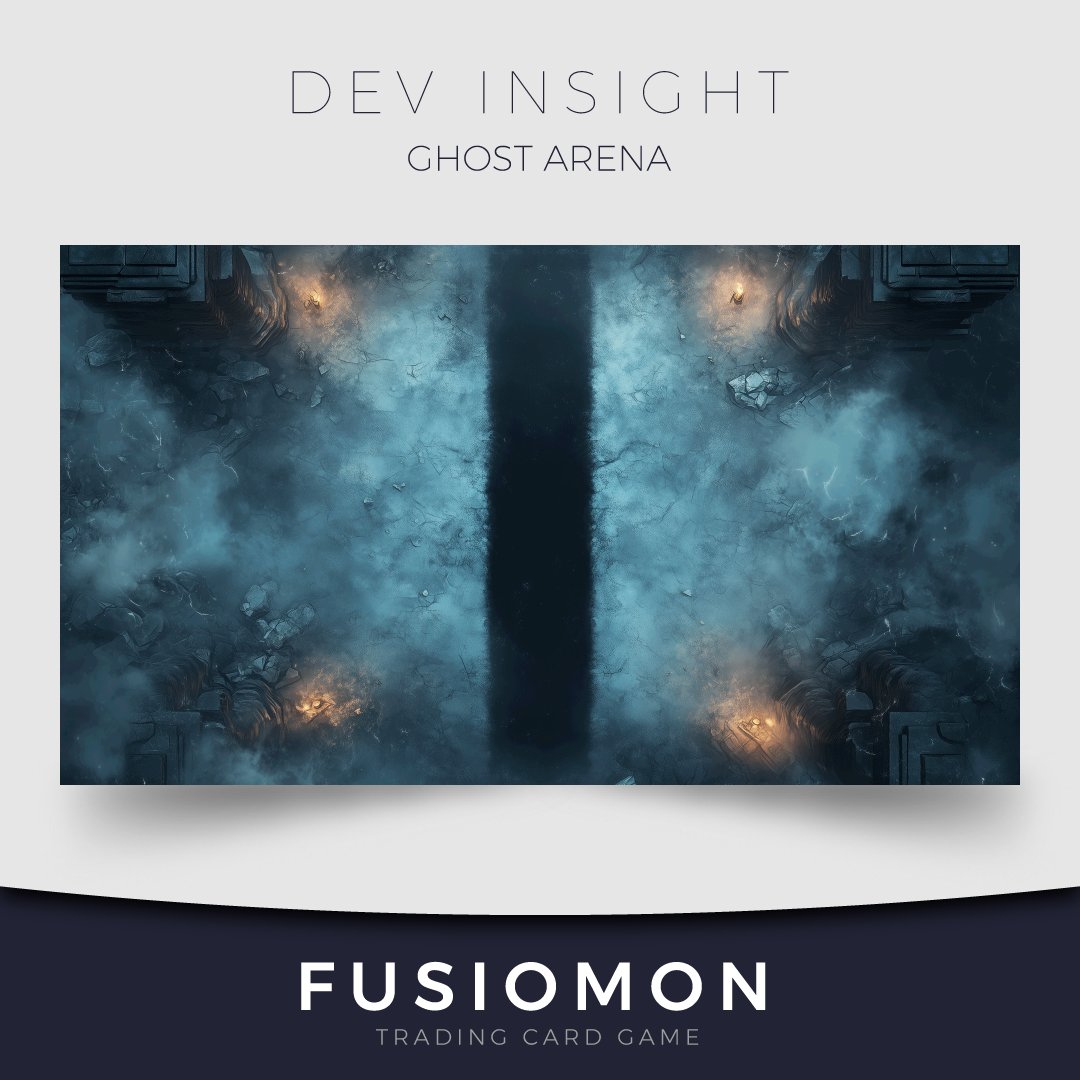 Welcome to the Ghost Arena in Fusiomon! A battlefield of swirling mists and ancient ruins where Ghost-types thrive. It's eerie, quiet, and full of whispers from the past. Can you master the supernatural and outplay your rivals? #Fusiomon #indiegame #indiedev #gamedev #TCG