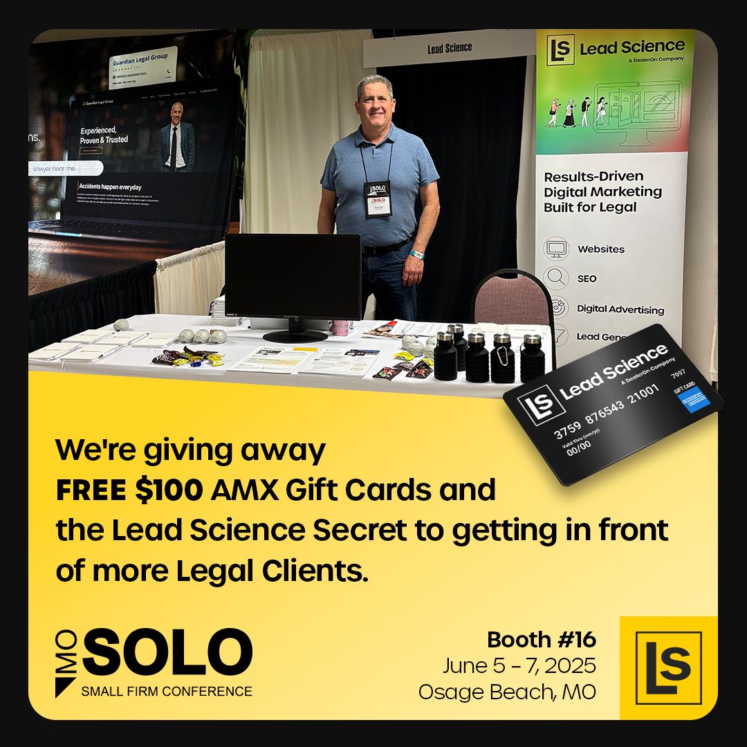 It's MOSOLO Small Firm's Conference 2025 and we can't wait to meet you!

Come by Booth 16 to get a $100 AMX Gift Card and the Secret to growing your Law Firm Online - bit.ly/4dsPdc0

<a href="/mobarnews/">The Missouri Bar</a>