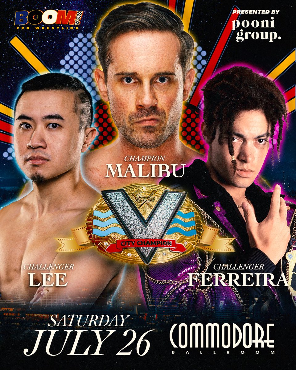 BOOM! Pro Wrestling (@boomprovan) on Twitter photo 💥‼️The BIGGEST Bigggest One is coming‼️💥
We have an absolute monster of a main event as current Vancouver champ <a href="/BradyMalibu/">Brady Roberts</a> takes on <a href="/TheJackyLee/">Jacky Lee</a> and <a href="/caseyferreirapw/">Casey Ferreira</a> in a triple threat for the belt‼️💥
Tickets are 85% sold‼️💥
Act now‼️💥
ticketmaster.ca/boom-pro-wrest… 💥‼️The BIGGEST Bigggest One is coming‼️💥
We have an absolute monster of a main event as current Vancouver champ <a href="/BradyMalibu/">Brady Roberts</a> takes on <a href="/TheJackyLee/">Jacky Lee</a> and <a href="/caseyferreirapw/">Casey Ferreira</a> in a triple threat for the belt‼️💥
Tickets are 85% sold‼️💥
Act now‼️💥
ticketmaster.ca/boom-pro-wrest…